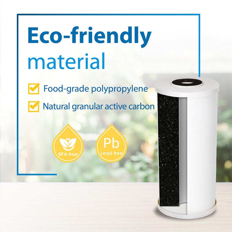 Filterlogic FXHTC Water Filter, Whole House Water Filter, Replacement for GEÂ® FXHTC, GXWH40L, American Plumber W10-PR, CulliganÂ® RFC-BBSA, W10-BC, Carbon Filters, 5 Micron, Pack of 2 - Image 3